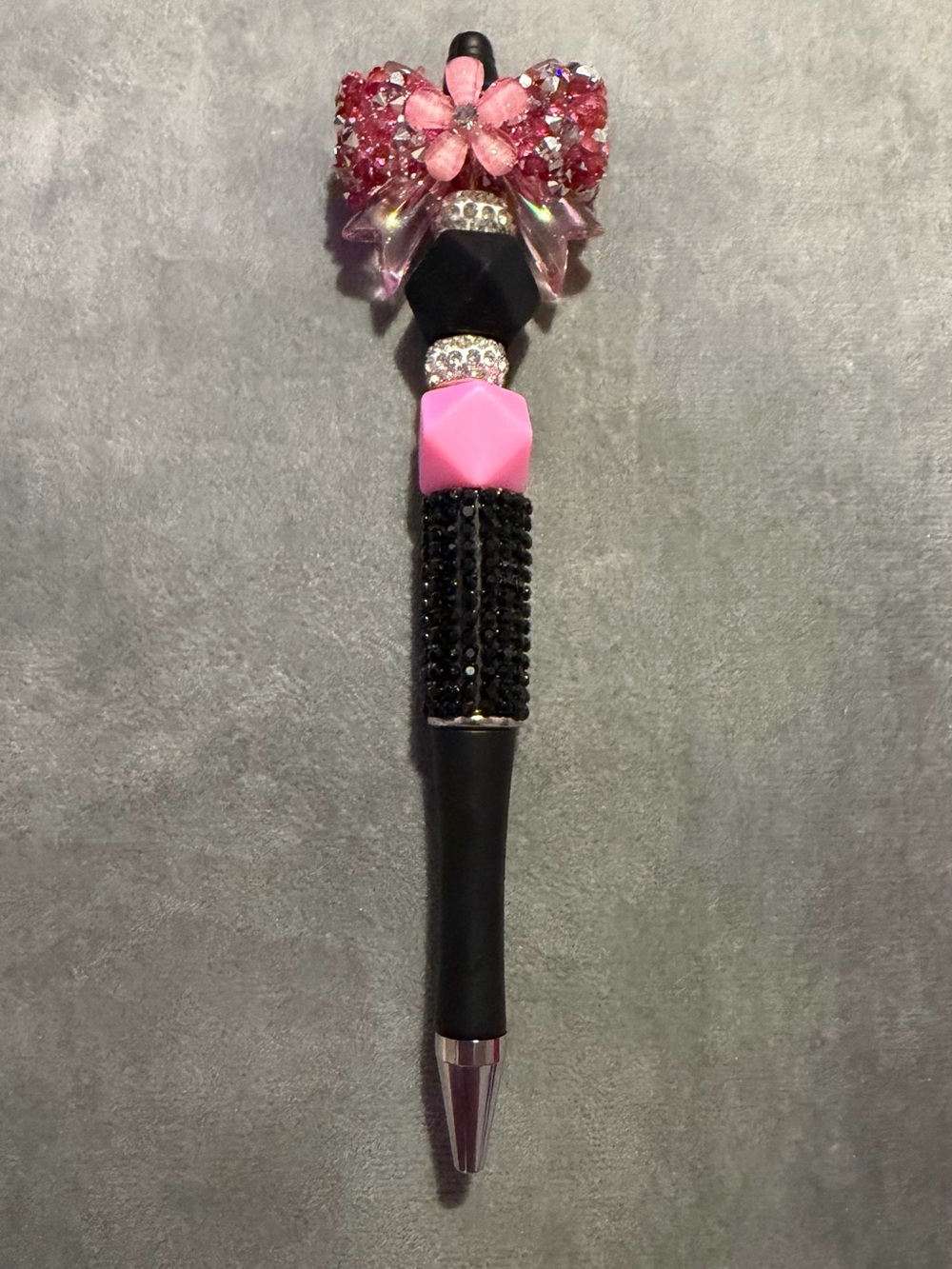 Pink & Black Jeweled Style Glamour Pen